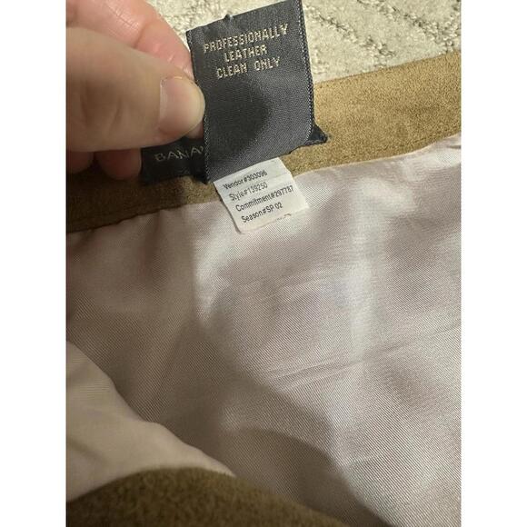 Vtg Banana Republic Skirt Size 6 Brown Suede 2002 Zip Genuine Leather Minimalist - Picture 6 of 8